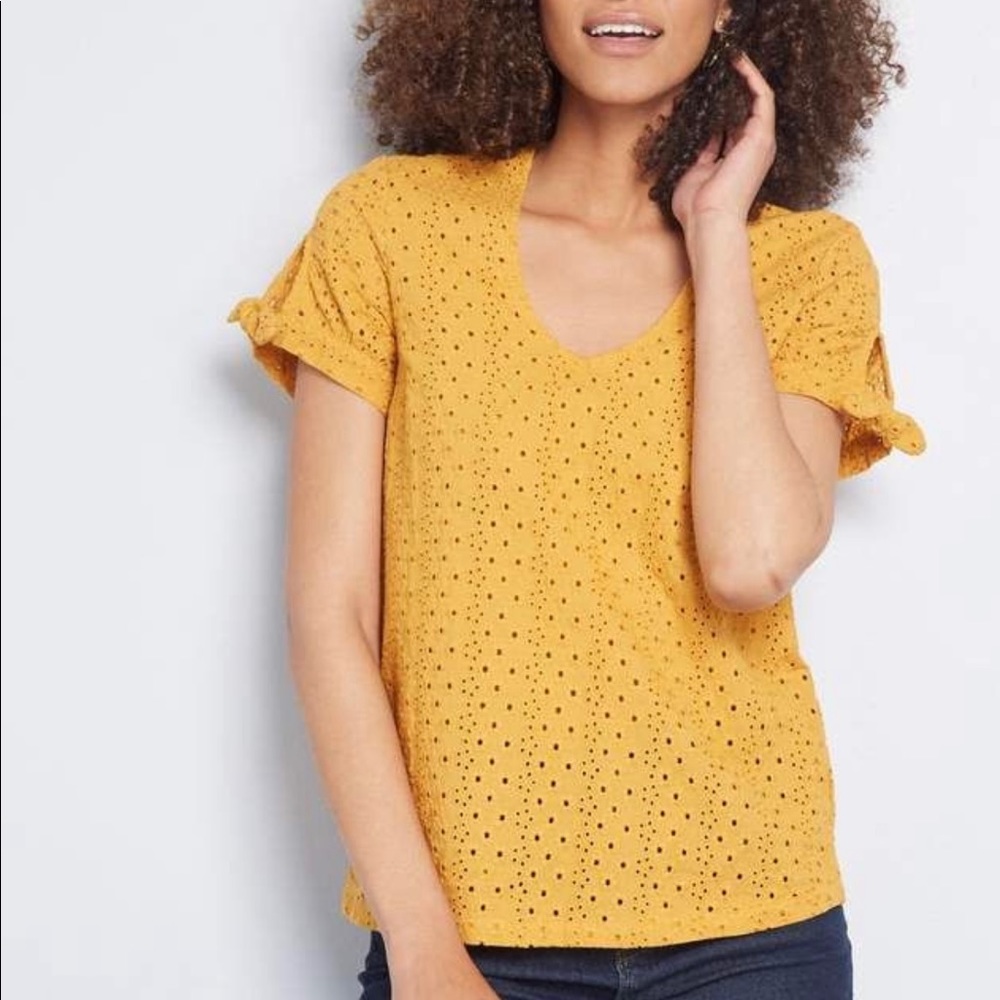 ModCloth Ideal Discovery Short Sleeved Blouse Sz L